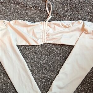 Tiger Mist Off-Shoulder halter crop Top